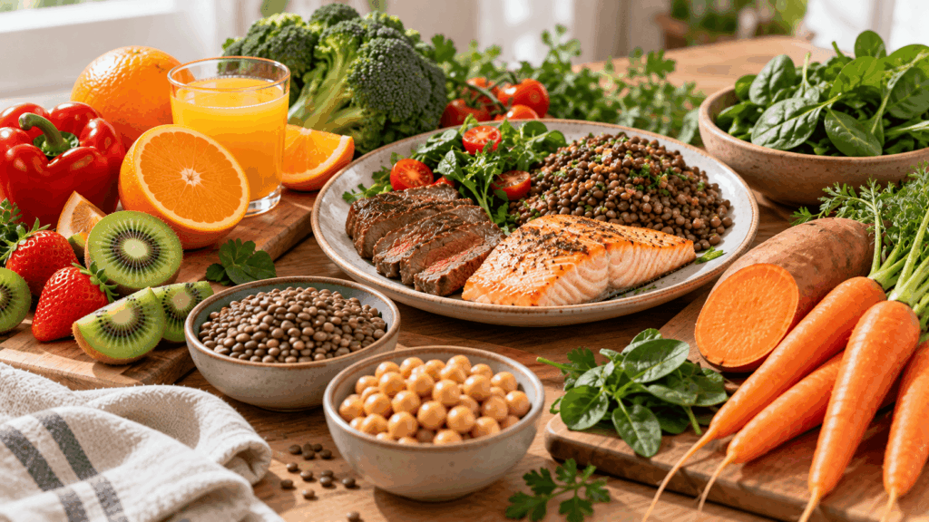 What helps iron absorption